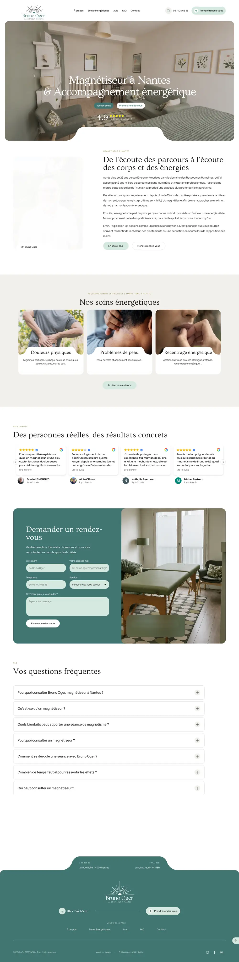 Page d’accueil du site Bruno Oger sur ordinateur