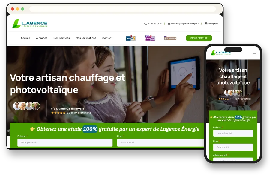 Site vitrine Lagence Énergie