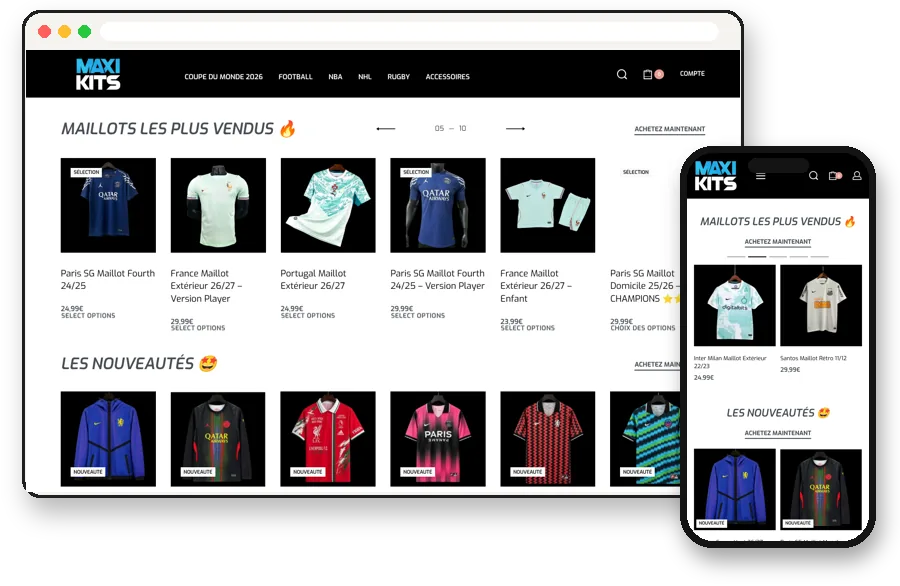 Site e-commerce Maxikits