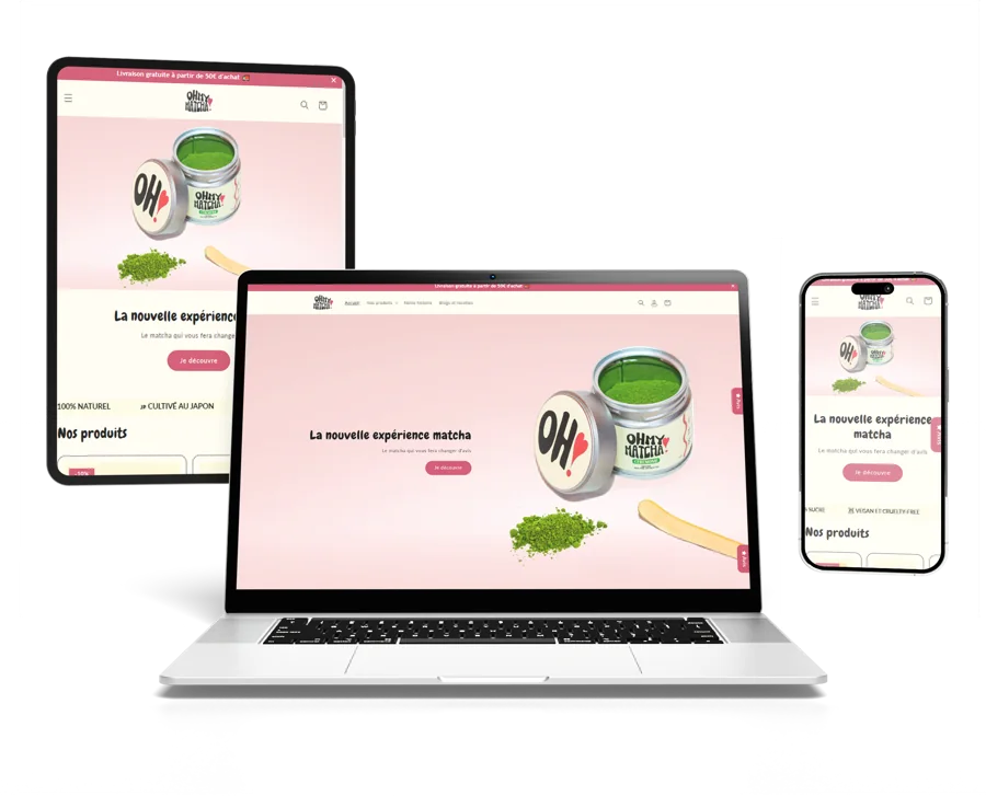 Site e-commerce Oh My Matcha